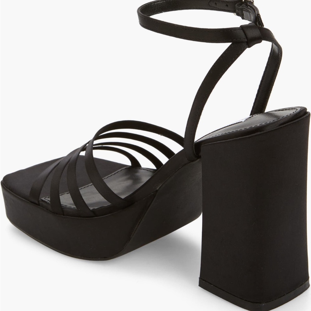 Steve Madden Heels Disco Black Platform Sandals New with Tags - Picture 8 of 14